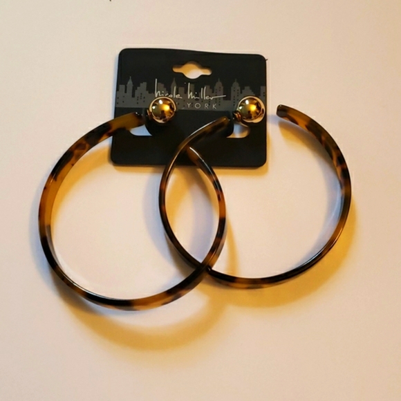 Nicole Miller Jewelry - Nicole Miller brown and black hoop earrings